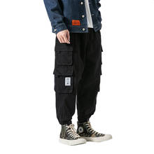 Брюки-карго мужские с множеством карманов, уличная одежда, тактические штаны, рандомная бега в стиле хип-хоп, эластичная талия, большой размер 5XL 2024 - купить недорого
