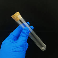 Tubos plásticos transparentes do teste do laboratório de 10 pces 25x150mm com cortiça, tubos de doces da festa do presente do casamento da parte inferior redonda 2024 - compre barato