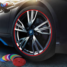 Protectores de llantas de colores para coche, tira de decoración, línea de protección de neumáticos, moldura de goma, 8 m/rollo 2024 - compra barato