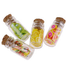 1:12 Dollhouse Miniature Mini Fruit Slices Glass Bottle Storage Jar Wooden Lid Toy Doll Accessories 2024 - buy cheap