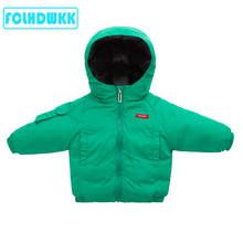 New kid down jacket boys and girls winter cloth children clothing baby thick double-sided wear short coat 3-7 years old winter 2024 - buy cheap