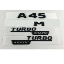 Emblemas a45 pretos para amg turbo 4 mático, emblemas de letras para porta-malas para mercedes 2024 - compre barato