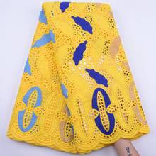 Yellow Swiss Voile Lace In Switzerland Nigerian Lace Fabric African Pure Cotton Lace Fabric 2020 High Quality Lace For Sew S1930 2024 - buy cheap