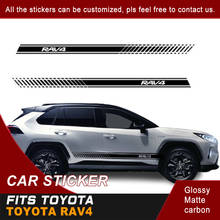 2 Pcs Car Decals For Toyota Rav4 Car Side Stripes Side Skirts Graphics Vinyl Sticker Decals Racing Sport Car Stickers 2024 - buy cheap