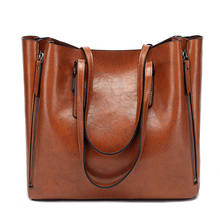 Fashion Luxury Handbag Women Large Bucket Tote Bag Female Lady Oil Leather Messenger Shoulder Shopping Bags Sac A Main 2024 - buy cheap