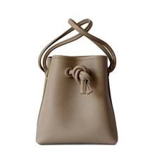 Japanese Drawstring Bucket Bag Genuine Leather Women Shoulder Bags Female Handbags Luxury Designer Ladies Casual Messenger Bag 2024 - buy cheap