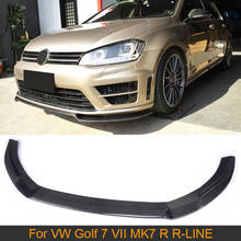 Fibra de carbono amortecedor dianteiro spoiler para volkswagen vw golf 7 vii mk7 r R-LINE hatchback 14-16 não padrão frente do carro lábio frp 2024 - compre barato