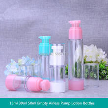 10pcs White/Pink/Green Empty Airless Pump Bottles 15ml 30ml 50ml Mini Portable Vacuum Cosmetic Lotion Treatment Travel Bottle 2024 - buy cheap