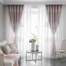 Korean Lace Sheer Curtains for Living Room Solid Blackout Curtains Girls Bedroom Drapes Princess Backdrop Curtain Window Decor 2024 - buy cheap