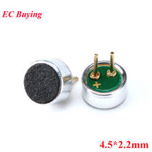 5 pces 4.5*2.2mm capacitivo electret condensador electret microfone mic captador sensibilidade 52db com pino 4.5x2.2mm 4.5mm * 2.2mm 2024 - compre barato