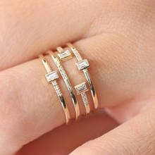 QMHJE 4-слойное женское кольцо с кубическим цирконием, женское ювелирное изделие, кристалл, розовый, золотой, серебряный цвет, роскошный обручальный браслет 2024 - купить недорого