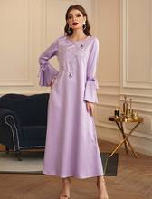 Рамадан ИД Абая Дубайский мусульманский кафтан платье 2021 мусульманское Абая для женщин Кафтан Robe Vestido De Mujer; Большие размеры 2024 - купить недорого