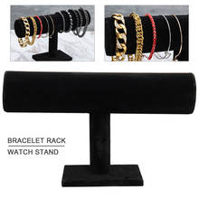 T barra de jóias expositor para pulseira pulseira relógio titular rack moda veludo preto t barra jóias organizador exibição 2024 - compre barato