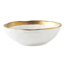 European Style Ceramic Gold Plate Retro Porcelain Tableware Set Matte Steak Dessert Tray Kitchen Dinner Plate Dish Large Bowl 2024 - compra barato
