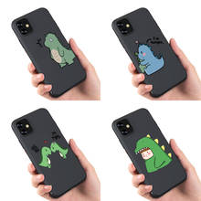 Cartoon Dinosaur Phone Case Cute Cover Soft Tpu Black for Apple Iphone 12 Mini 11pro Max Se 2020 6 6s 7 8plus 5s 5 X XS XR Xsmax 2024 - buy cheap