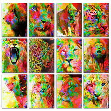 New Diamond painting Animals Colorful lion leopard 5D DIY Full Square Drill embroidery Cross stitch 3D Round mosaic Drawing 937 2024 - buy cheap