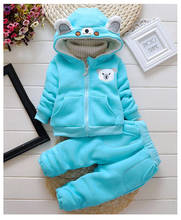 Детская зимняя одежда для детей 1-5 лет, зимний плотный свитер с Микки Маусом для маленьких мальчиков и девочек + брюки, костюм из 2 предметов, 2019 2024 - купить недорого