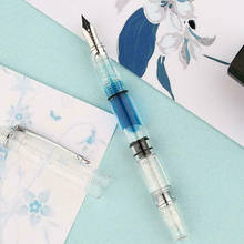 Transparent Piston Fountain Pen Clear Ink Pen EF F Nib Extra Fine Large Capacity Writing B99 2024 - buy cheap