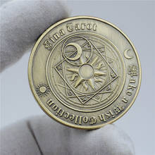 Tarot bronce/oro moneda Wish Money Moonlight Lucky constelación sol Luna estrella monedas conmemorativas regalos de recuerdo 2024 - compra barato