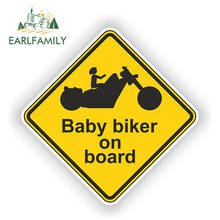 EARLFAMILY-pegatina de advertencia de 13cm x 13cm para bebé, motorista a bordo, Chopper personalizado, nuevas pegatinas de personalidad de coche, accesorios impermeables 2024 - compra barato
