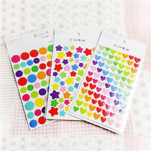 6 pcs/lot Cute colorized heart star paper sticker diy decoration sticker for album scrapbooking diary kawaii stationery 2024 - buy cheap