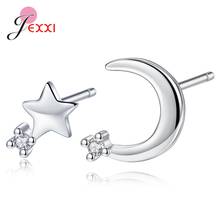 Lovely Design Genuine 925 Sterling Silver Stud Earrings Sparkling Korean Earrings For Women Wholesale Retail Drop Shipping 2024 - buy cheap
