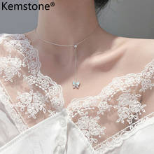 Kemstone Bowknot Shell Pendant Necklace Elegant Female Jewelry for Women's Gift 2024 - buy cheap