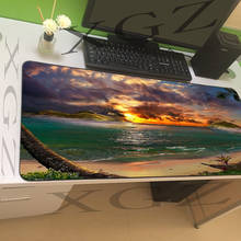 Xgz grande jogo mouse pad preto bloqueio borda bonita praia pôr do sol personalizável escritório computador teclado mesa deslizamento csgo xxl 2024 - compre barato