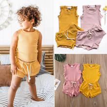 Conjunto de ropa de 2 piezas para niños recién nacidos, conjunto de camisetas, camiseta y pantalones cortos 2024 - compra barato