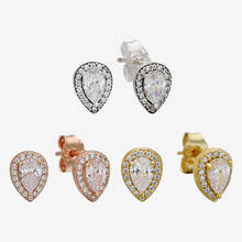 925 Sterling Silver Pan Earring Shining Teardrop Retro Earrings For Women Wedding Gift Fashion Jewelry 2024 - buy cheap