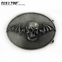 Hebilla de cinturón de calavera Bullzine, FP-02190 con acabado de peltre, adecuado para cinturón de 4cm de ancho 2024 - compra barato