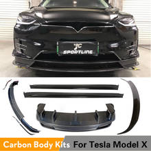 Front Bumper Lip Rear Diffuser Side Skirts Splitters Spoiler for Tesla Model X 2016 - 2018 Carbon Fiber Body Kits 2024 - buy cheap