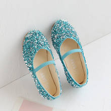 Children's Slip On Single Shoes Kids Girls Sequin Fashion Soft Bottom Bling Crystal Wedding Party Princess Shoes New 2021 2024 - buy cheap