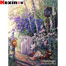 KEXINZU 5D DIY Diamond Painting-Purple garden-Full Square Diamond Embroidery Animal Handcraft Kit Christmas Decoration For Home 2024 - buy cheap