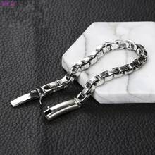 BOCAI-pulsera de plata de ley S925 para hombre y mujer, brazalete cuadrado de plata tailandesa, brazalete grueso para hombre, pulsera Retro con personalidad 2024 - compra barato