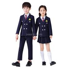 Школьная форма для мальчиков и девочек, костюм в британском стиле для учеников детского сада, комплект одежды для детей, костюм для фортепиано для выступлений Вечерние 2024 - купить недорого