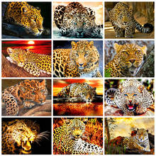 Evershine 5d pintura diamante leopardo kit de ponto cruz bordado diamante venda animal imagem de strass decoração do lar arte 2024 - compre barato