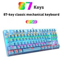G50 Wired Keyboard Green Axis Colorful RGB Light Gaming Mechanical Keyboard for Computers Replacement Keyboard 2024 - buy cheap