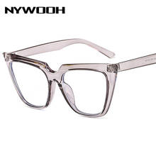 Nywooh, óculos de gatinho, armações de óculos para mulheres, anti-luz azul, vintage, de armação grande, preto, vermelho 2024 - compre barato