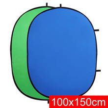 Blue & Green 2-in-1 Studio Collapsible Background Panel 100 * 150cm/3.3 * 4.9ft Double-sided Photography Backdrop with Carry Bag 2024 - buy cheap