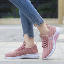 Women Casual Shoes Fashion Breathable Walking Mesh Lace Up Flat Shoes Sneakers Women 2019 Tenis Feminino Pink Black Flat Shoes 2024 - buy cheap