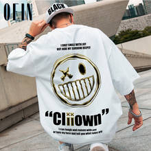 OEIN-camisetas de estilo Hip Hop para hombre, ropa de calle con estampado de gran tamaño, informal, de algodón, 2021 2024 - compra barato