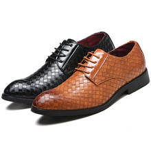 Zapatos de vestir para hombre, calzado informal de negocios con cordones y Punta puntiaguda, color marrón y negro, Oxfords 2024 - compra barato