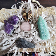 Piedras de corazón de cristal de cuarzo amatista Natural, cristales de cuarzo curativos y minerales, espécimen de Decoración, regalo 2024 - compra barato