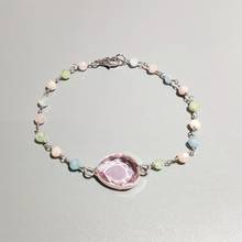 LiiJi Unique Natural Multi Beryl with Pink Crystal 925 Sterling Silver Gold color Handmade Bracelet For Women Drop Shipping 2024 - buy cheap