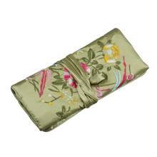 Oriental Silk Jewelry Roll Wrap Embroidery Jewellery Pouch Organizer Travel Ornaments Storage Case 2024 - buy cheap