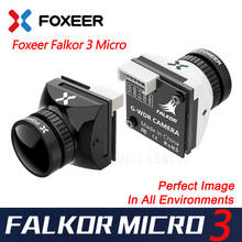 Foxeer falkor micro 3 câmera 1200tvl fpv 16:9/4:3 pal/ntsc switchable cmos 1/3 gwdr câmera rc racing drone todo o tempo câmera 2024 - compre barato