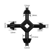 1pc 4-Way Drill Press Chuck Key Alloy Black Combination Wrenches Chuck Keys Metal Power Tool Accessories 1/2" 9/16" 5/8" 11/16" 2024 - buy cheap