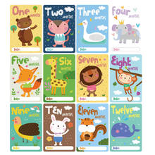 New 12PCS Baby Monthly Milestone Stickers 1-12 Month Growth Record Photograph Stickers Cards DIY Commemorative Photo Booth Props 2024 - buy cheap