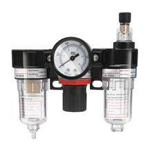 AC2000 1/4 "двойной воздушный фильтр давление компрессор фильтр Регулятор Калибр комплект вода/масло Ловушка-сепаратор 2024 - купить недорого